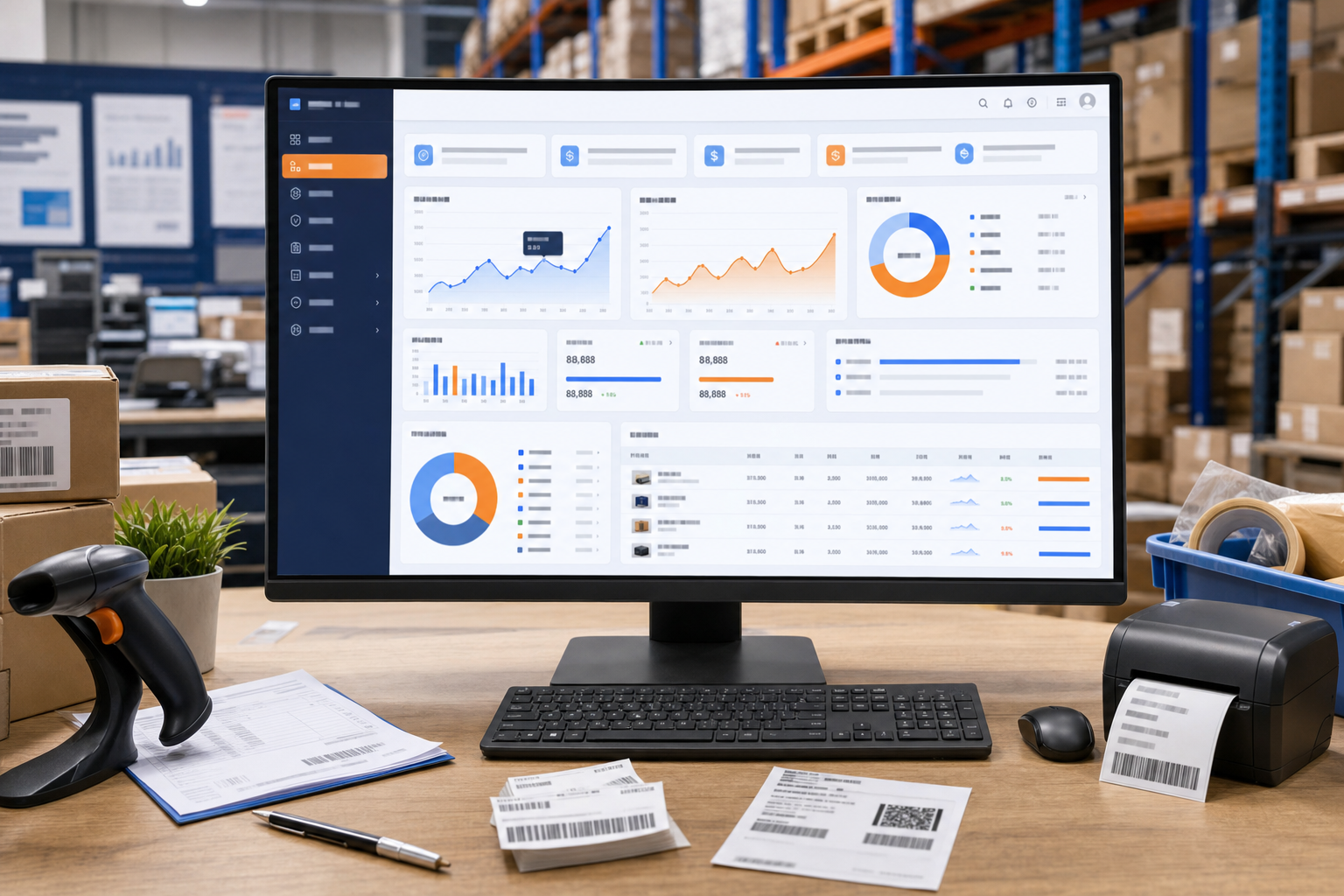 Keepous ERP 销售、利润与履约分析界面示意图